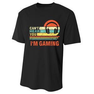 Funny Gamer Gift Headset Cant Hear You Im Gaming Performance Sprint T-Shirt