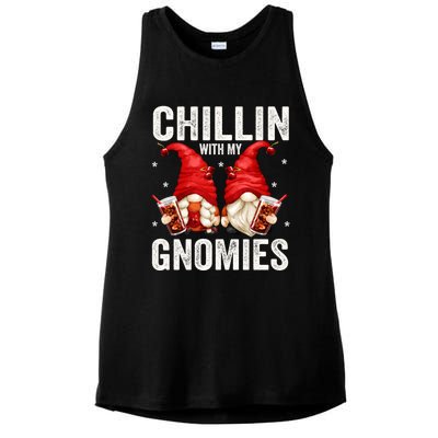 Funny Garden Gnomes For Cola Lovers Chillin With My Gnomies Cute Gift Ladies PosiCharge Tri-Blend Wicking Tank