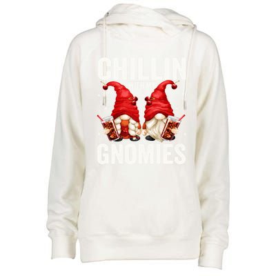 Funny Garden Gnomes For Cola Lovers Chillin With My Gnomies Cute Gift Womens Funnel Neck Pullover Hood