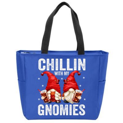 Funny Garden Gnomes For Cola Lovers Chillin With My Gnomies Cute Gift Zip Tote Bag