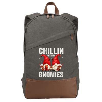 Funny Garden Gnomes For Cola Lovers Chillin With My Gnomies Cute Gift Cotton Canvas Backpack