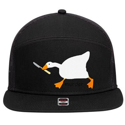 Funny Goose Game Murder Funny Meme 7 Panel Mesh Trucker Snapback Hat