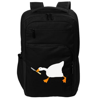 Funny Goose Game Murder Funny Meme Impact Tech Backpack