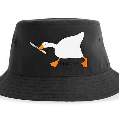Funny Goose Game Murder Funny Meme Sustainable Bucket Hat