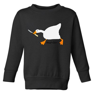 Funny Goose Game Murder Funny Meme Toddler Sweatshirt