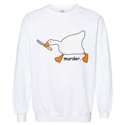 Funny Goose Game Murder Funny Meme Garment-Dyed Sweatshirt