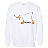 Funny Goose Game Murder Funny Meme Garment-Dyed Sweatshirt