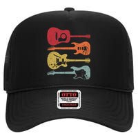 Funny Guitarist Guitar Player Music Lover High Crown Mesh Back Trucker Hat