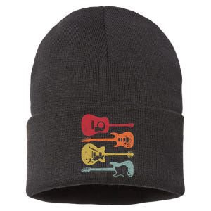 Funny Guitarist Guitar Player Music Lover Sustainable Knit Beanie