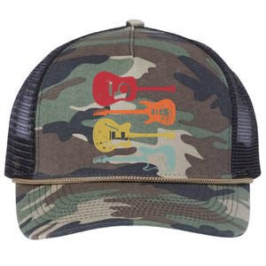 Funny Guitarist Guitar Player Music Lover Retro Rope Trucker Hat Cap