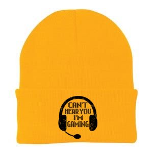 Funny Gamer Gift Headset Cant Hear You Im Gaming Knit Cap Winter Beanie