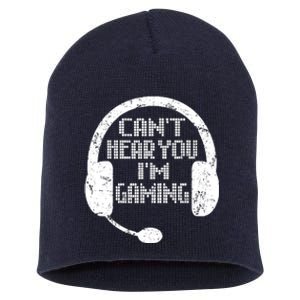 Funny Gamer Gift Headset Cant Hear You Im Gaming Short Acrylic Beanie