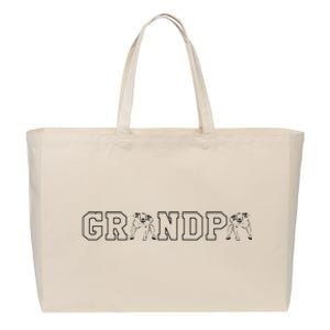 Football Grandpa Gramps Grandparents Day Tackle Coach Cotton Canvas Jumbo Tote