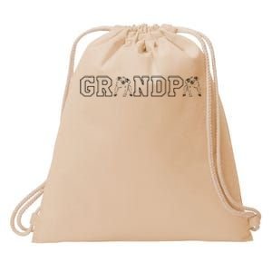 Football Grandpa Gramps Grandparents Day Tackle Coach Drawstring Bag