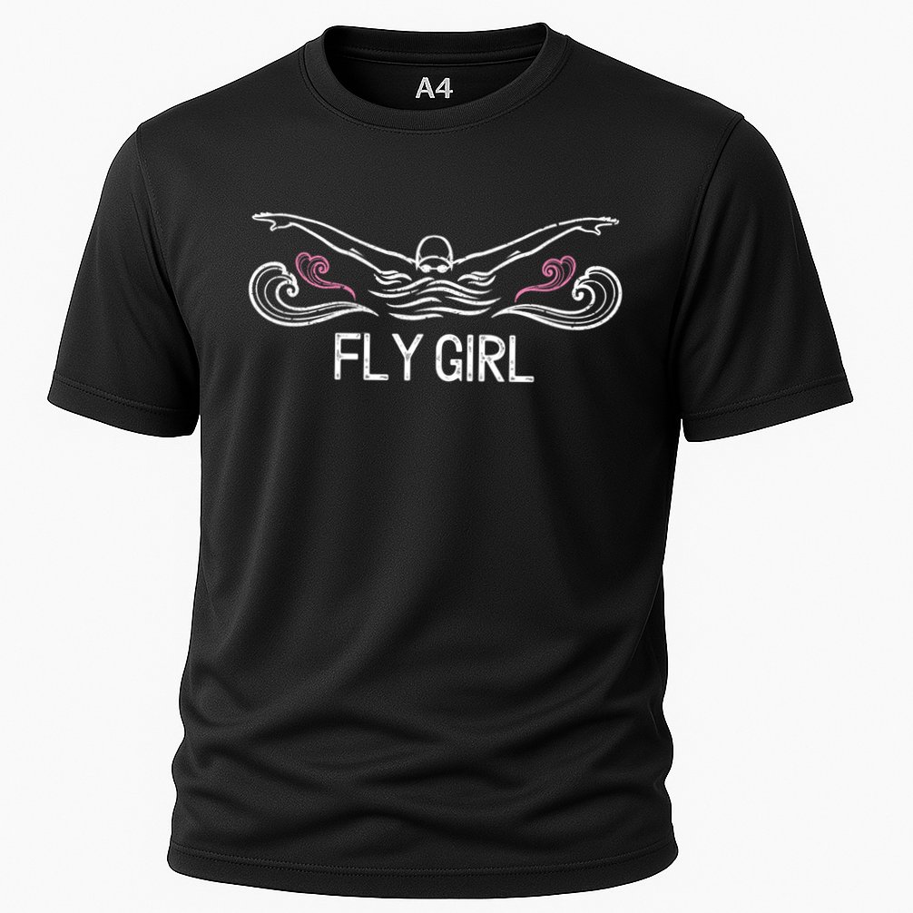 Fly Girl Gift Butterfly Swimming Funny Swim Team Gift Performance Shirt