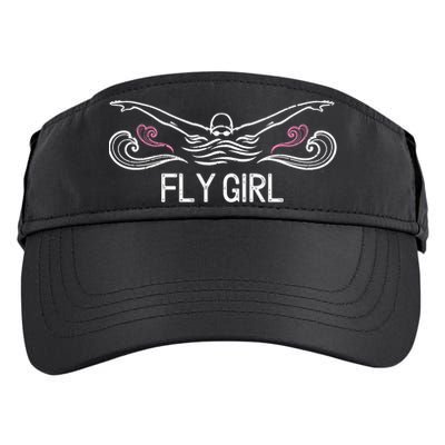 Fly Girl Gift Butterfly Swimming Funny Swim Team Gift Adult Drive Performance Visor