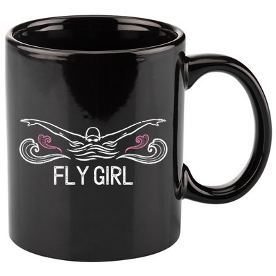 Fly Girl Gift Butterfly Swimming Funny Swim Team Gift 11oz C Handle Ceramic Mug