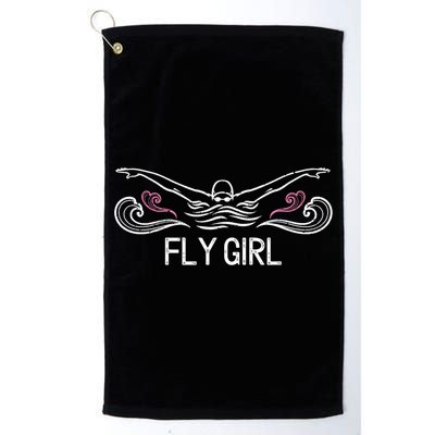 Fly Girl Gift Butterfly Swimming Funny Swim Team Gift Golf Towel