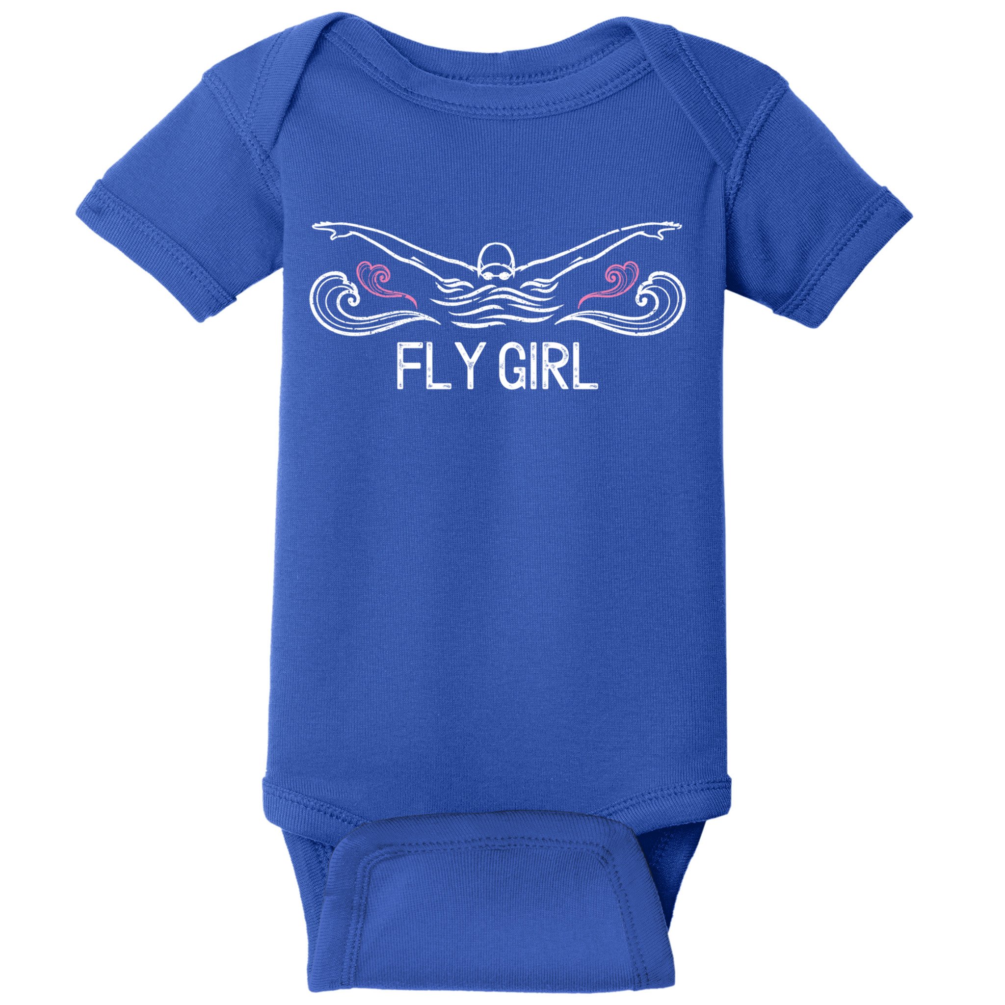 Fly Girl Gift Butterfly Swimming Funny Swim Team Gift Baby Bodysuit