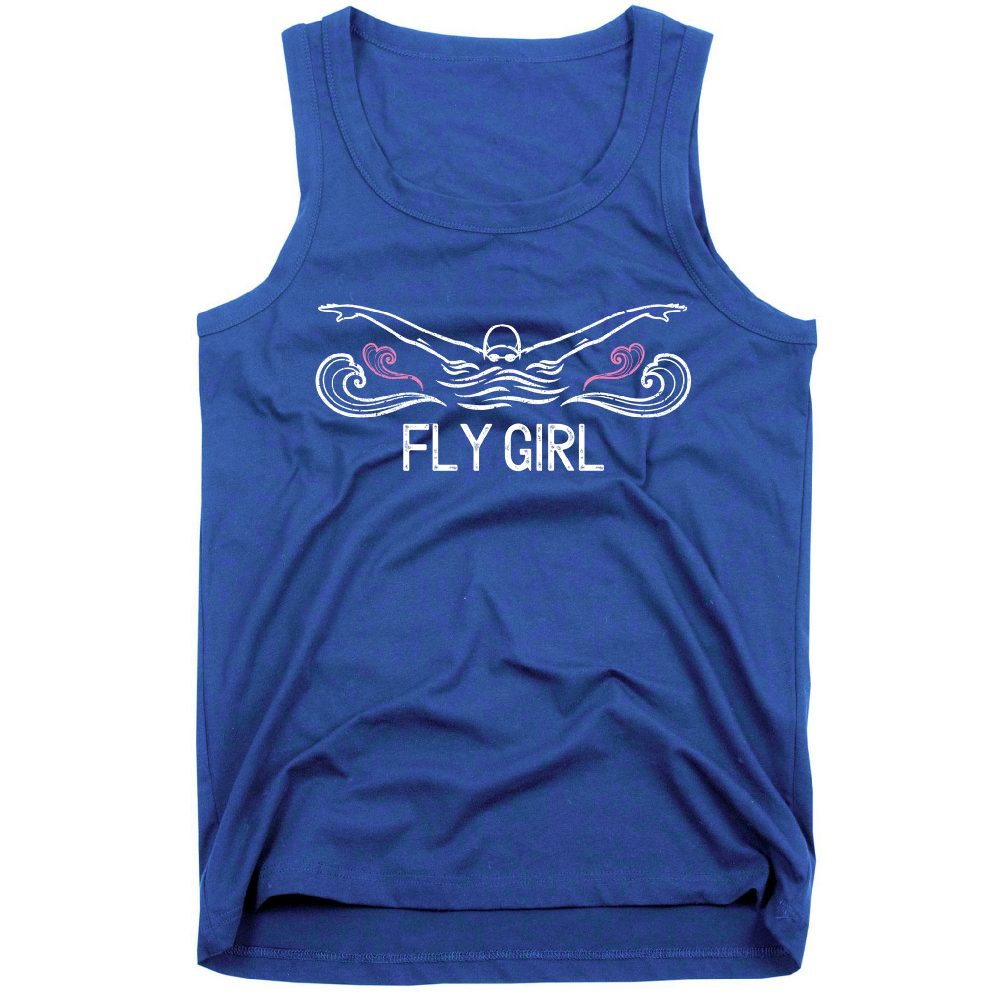 Fly Girl Gift Butterfly Swimming Funny Swim Team Gift Tank Top
