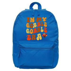 Funny Gobble Gobble Turkey Pilgrim Little Thanksgiving Gift 16 in Basic Backpack