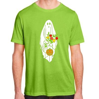 Floral Ghost Halloween Graphic Adult ChromaSoft Performance T-Shirt