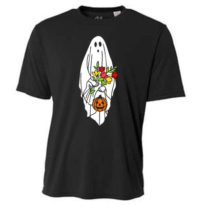 Floral Ghost Halloween Graphic Cooling Performance Crew T-Shirt