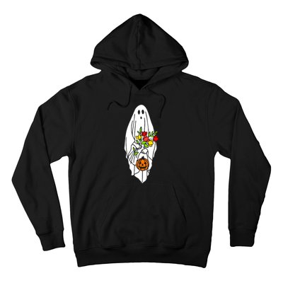 Floral Ghost Halloween Graphic Hoodie