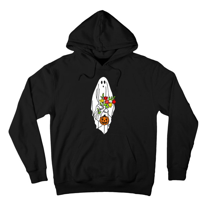 Floral Ghost Halloween Graphic Hoodie