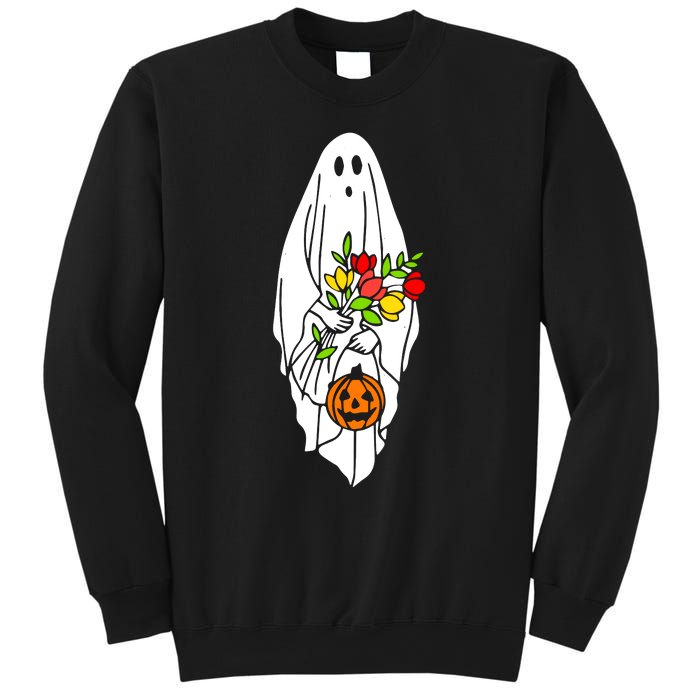 Floral Ghost Halloween Graphic Sweatshirt