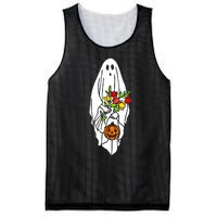 Floral Ghost Halloween Graphic Mesh Reversible Basketball Jersey Tank