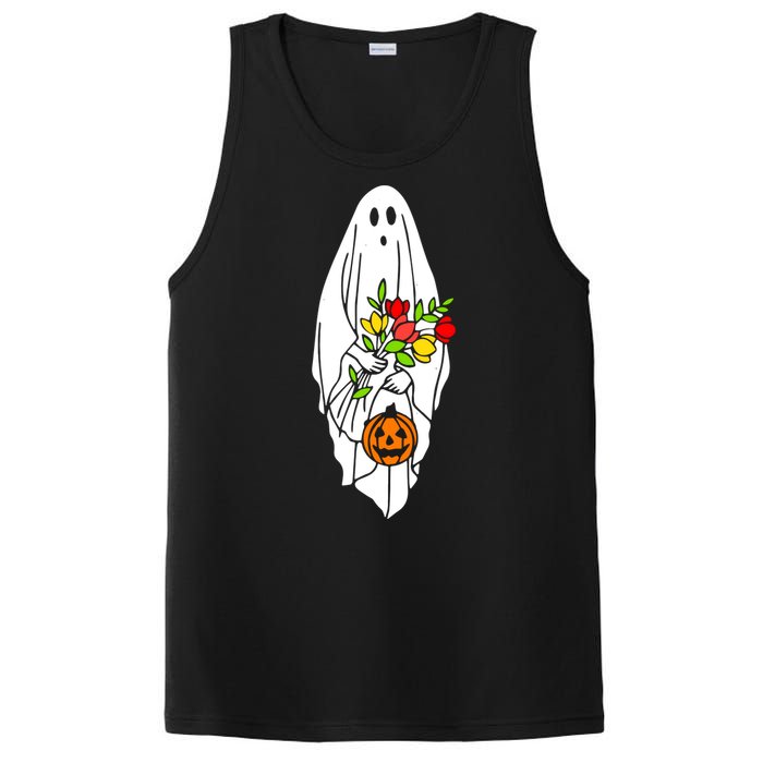 Floral Ghost Halloween Graphic PosiCharge Competitor Tank