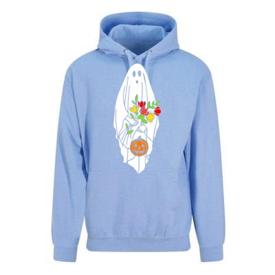 Floral Ghost Halloween Graphic Unisex Surf Hoodie