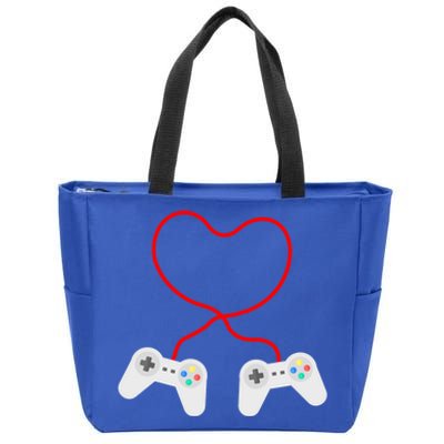 Funny Gamer Heart Design Cool Valentine's Day Video Games Cute Gift Zip Tote Bag