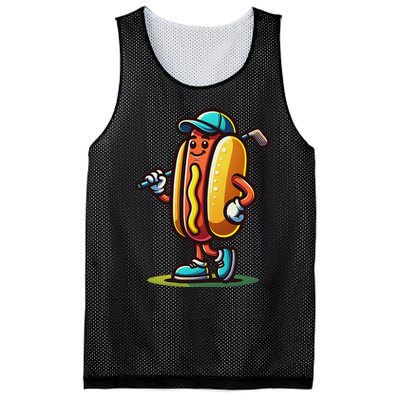 Funny Golf Hot Dog Mesh Reversible Basketball Jersey Tank