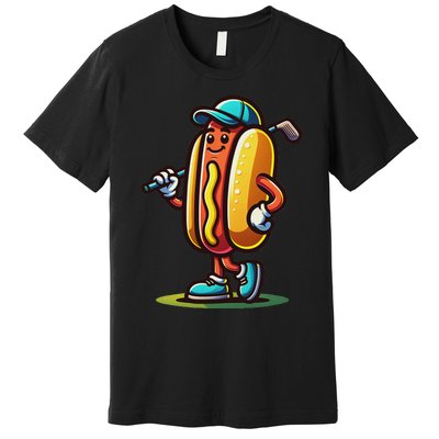 Funny Golf Hot Dog Premium T-Shirt