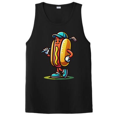 Funny Golf Hot Dog PosiCharge Competitor Tank