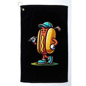 Funny Golf Hot Dog Platinum Collection Golf Towel