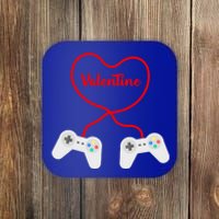 Funny Gamer Heart Design Cool Valentine's Day Video Games Great Gift Coaster