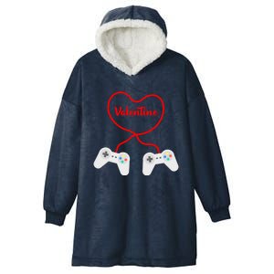 Funny Gamer Heart Design Cool Valentine's Day Video Games Great Gift Hooded Wearable Blanket