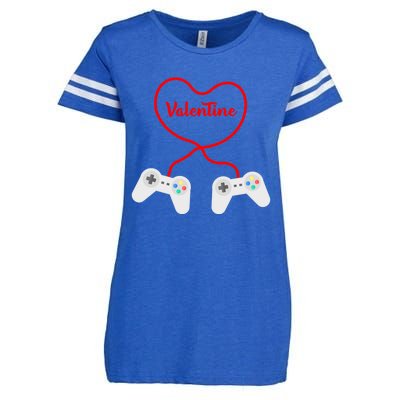 Funny Gamer Heart Design Cool Valentine's Day Video Games Great Gift Enza Ladies Jersey Football T-Shirt