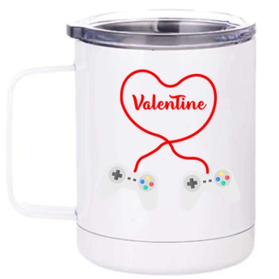 Funny Gamer Heart Design Cool Valentine's Day Video Games Great Gift 12 oz Stainless Steel Tumbler Cup