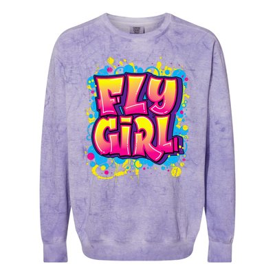 Fly Girl Hip Hop 80s 90s Dance Bgirl Urban Graffiti Style Colorblast Crewneck Sweatshirt