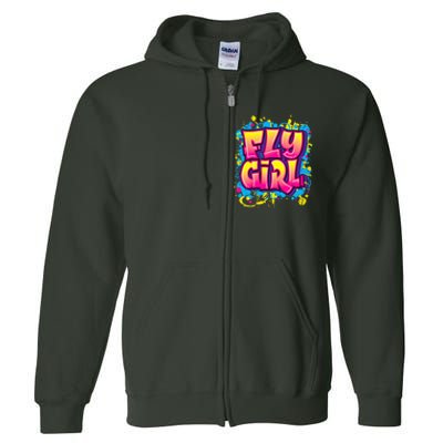 Fly Girl Hip Hop 80s 90s Dance Bgirl Urban Graffiti Style Full Zip Hoodie