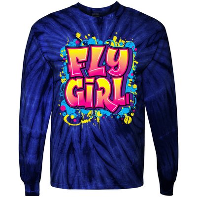 Fly Girl Hip Hop 80s 90s Dance Bgirl Urban Graffiti Style Tie-Dye Long Sleeve Shirt