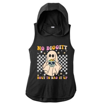 Funny Ghost Halloween Design No Diggity Bout To Bag It Up Cute Gift Ladies PosiCharge Tri-Blend Wicking Draft Hoodie Tank