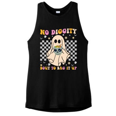 Funny Ghost Halloween Design No Diggity Bout To Bag It Up Cute Gift Ladies PosiCharge Tri-Blend Wicking Tank