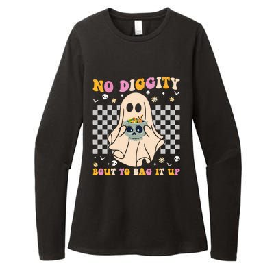 Funny Ghost Halloween Design No Diggity Bout To Bag It Up Cute Gift Womens CVC Long Sleeve Shirt