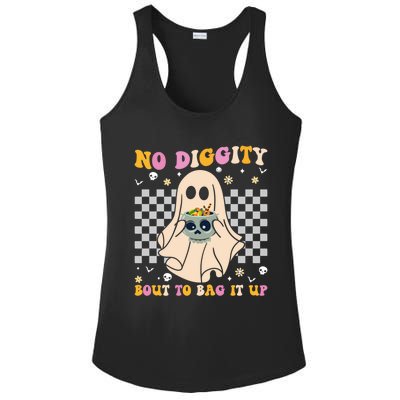 Funny Ghost Halloween Design No Diggity Bout To Bag It Up Cute Gift Ladies PosiCharge Competitor Racerback Tank