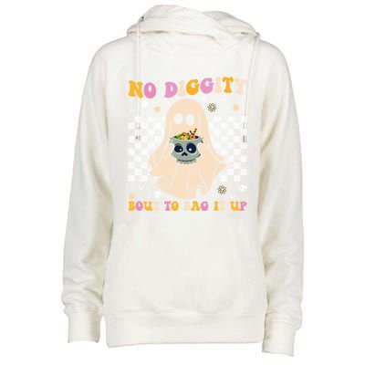 Funny Ghost Halloween Design No Diggity Bout To Bag It Up Cute Gift Womens Funnel Neck Pullover Hood